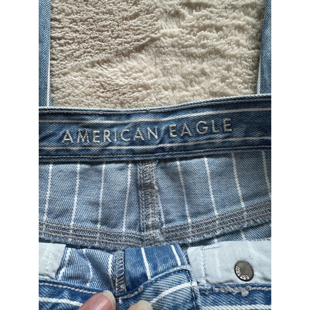 American Eagle White Striped Mom Jeans 2 Long - Picture 5 of 7